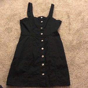 Black jean material overalls